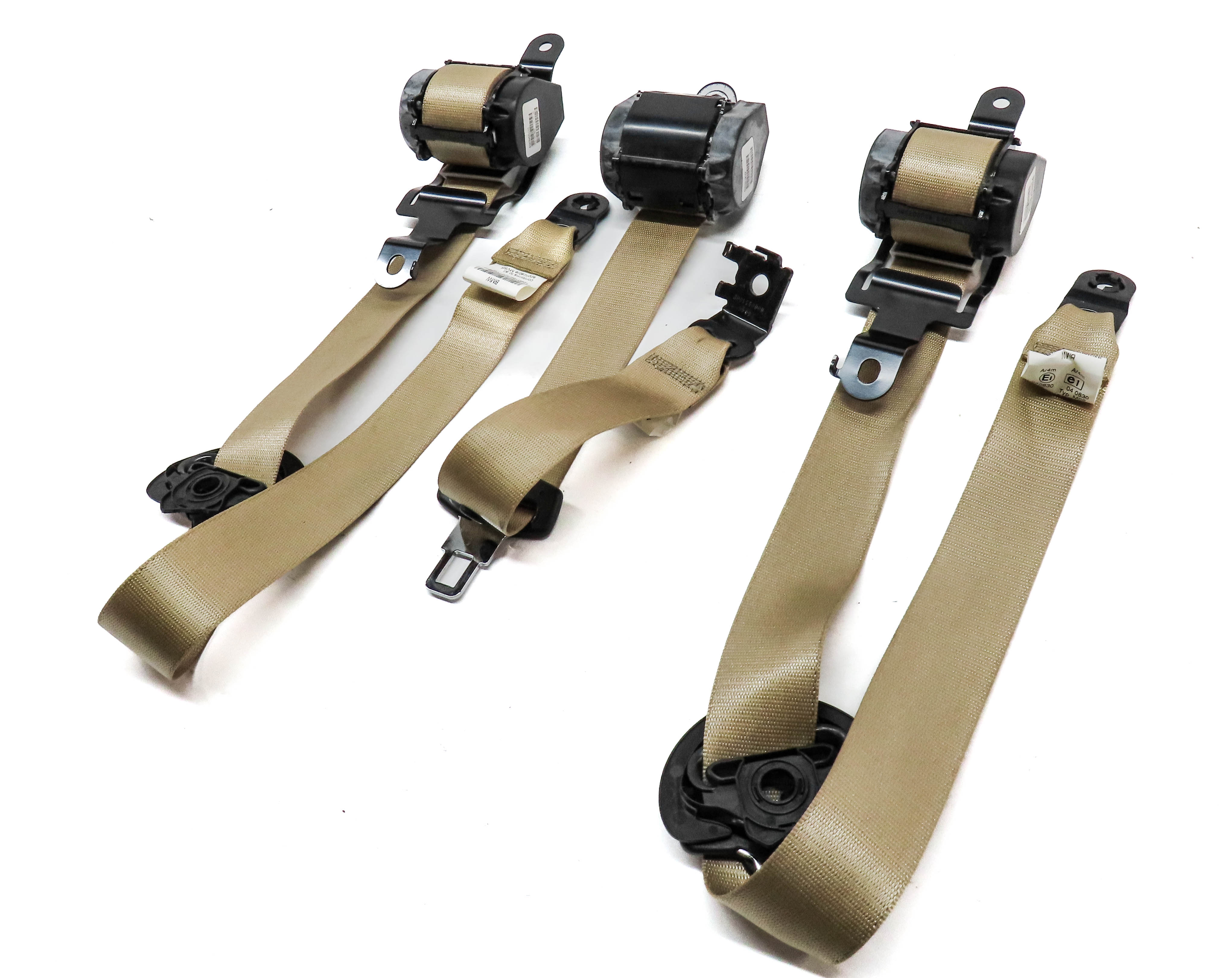 2013 BMW X5 (E70) REAR 2ND ROW LEFT CENTER RIGHT SEATBELT RETRACTOR (BEIGE) — exact item pictured